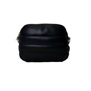 NEW AHDORNED women's sadie quilted faux leather zip bag in black